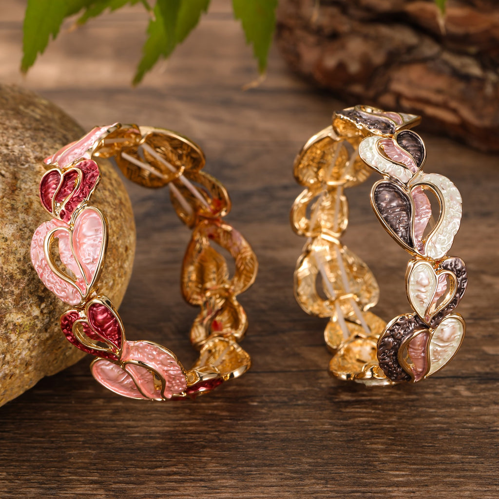 Iridescent Heart Link Bracelet