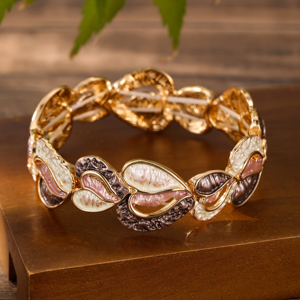 Iridescent Heart Link Bracelet