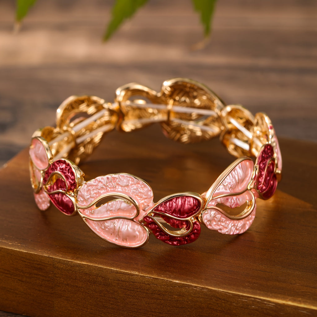 Iridescent Heart Link Bracelet