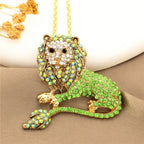 Bold Seated Lion Glass Necklace