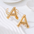 Bold Geometric Letter Cuff Set
