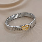 Elegant Heart Gemstone Stretch Bracelet