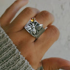 Boho Bee Gemstone Statement Ring
