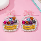 Whimsical Bow Gemstone Drop Earrings