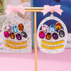 Whimsical Bow Gemstone Drop Earrings