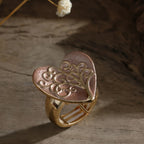 Elegant Filigree Heart Statement Ring