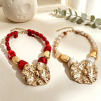Bold Red Bead Statement Necklace