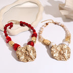 Bold Red Bead Statement Necklace