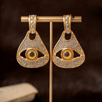Whimsical Eye Pave Drop Earrings