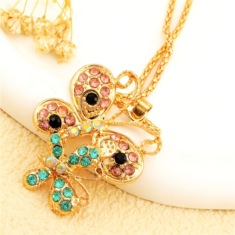 Whimsical Rainbow Butterfly Necklace