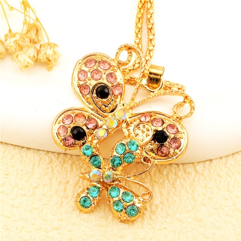 Whimsical Rainbow Butterfly Necklace