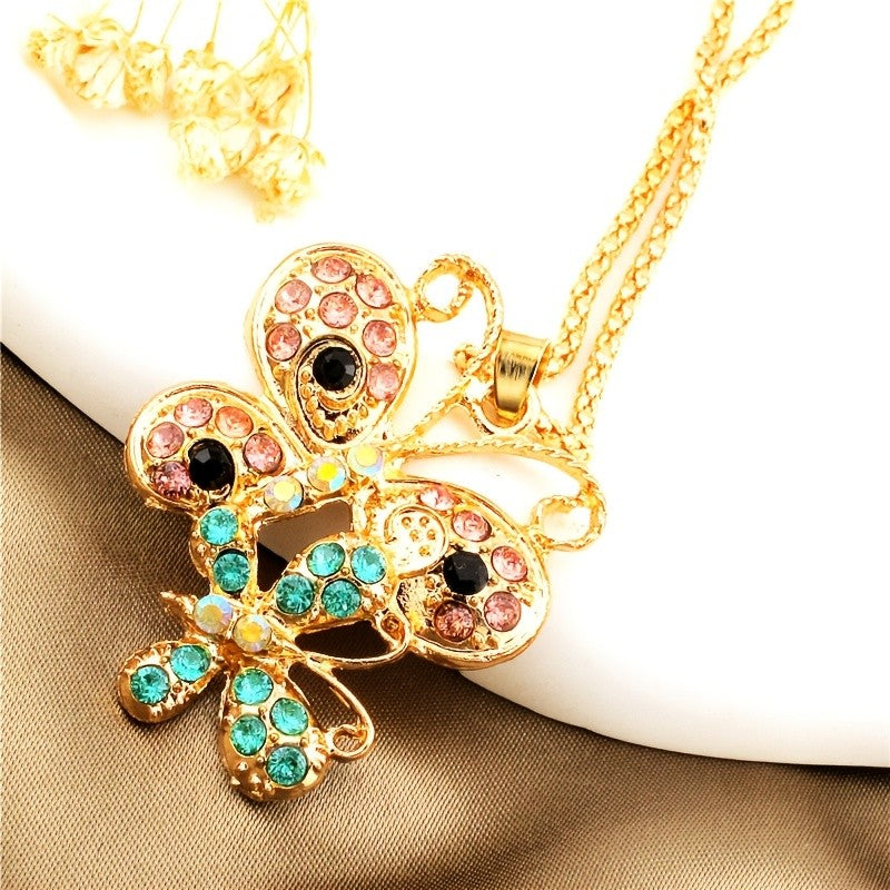Whimsical Rainbow Butterfly Necklace