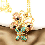 Whimsical Rainbow Butterfly Necklace