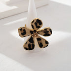 Bold Leopard Floral Statement Ring
