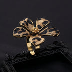 Bold Leopard Floral Statement Ring