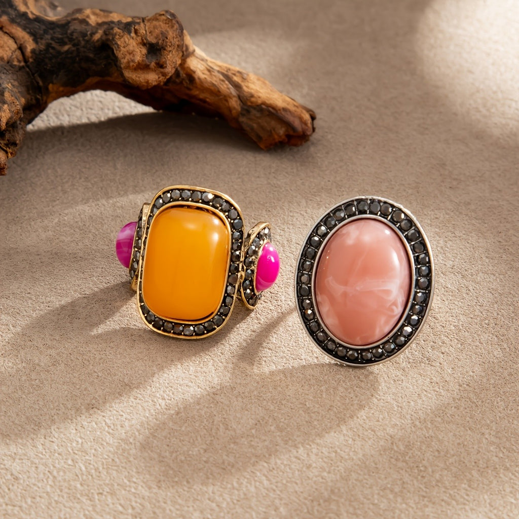 Vintage Oval Gemstone Statement Ring