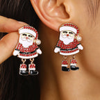 Whimsical Santa Pearl Drop Earrings