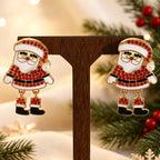 Whimsical Santa Pearl Drop Earrings