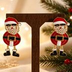 Whimsical Santa Pearl Drop Earrings