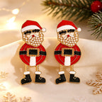 Whimsical Santa Pearl Drop Earrings