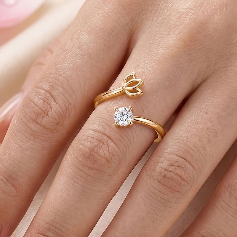 Dainty Butterfly Solitaire Ring