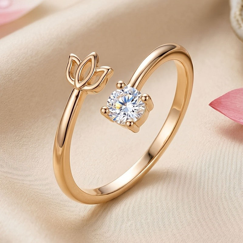 Dainty Butterfly Solitaire Ring
