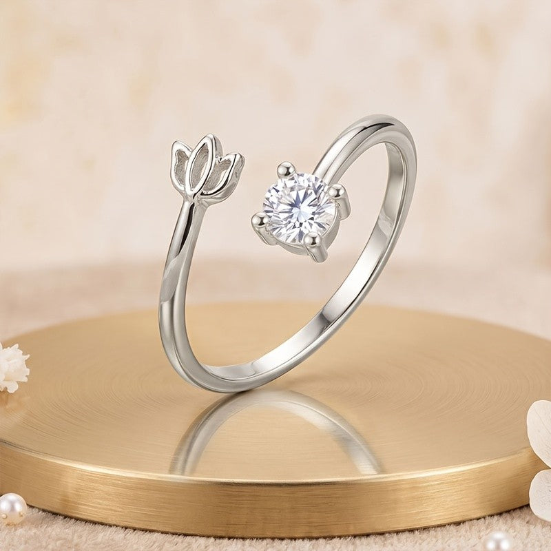 Dainty Butterfly Solitaire Ring