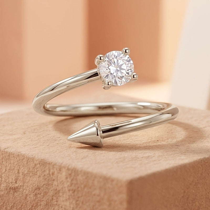 Dainty Butterfly Solitaire Ring