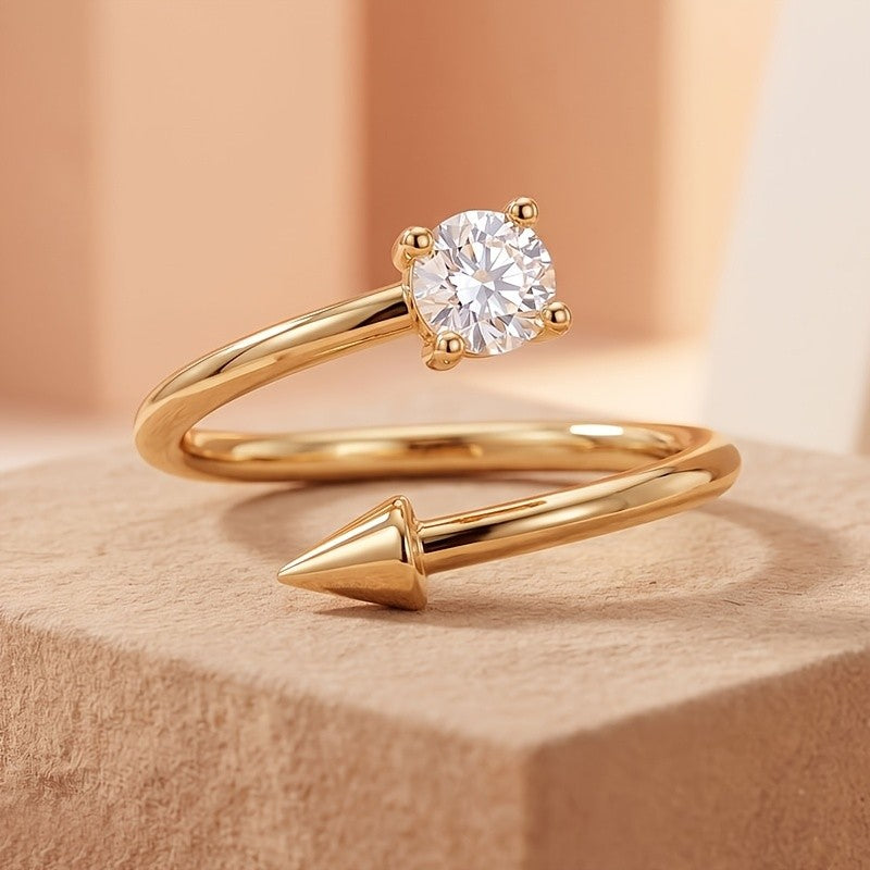 Dainty Butterfly Solitaire Ring
