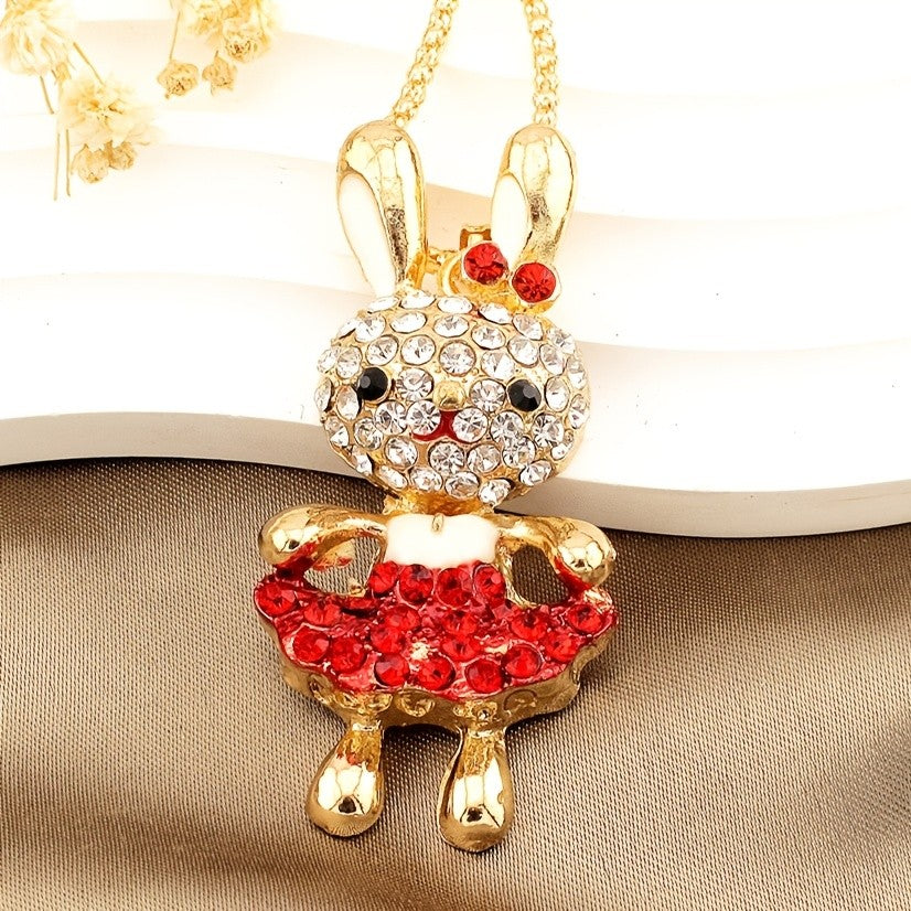 Coquette Crystal Bunny Necklace
