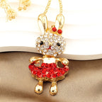 Coquette Crystal Bunny Necklace