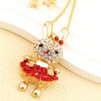 Coquette Crystal Bunny Necklace
