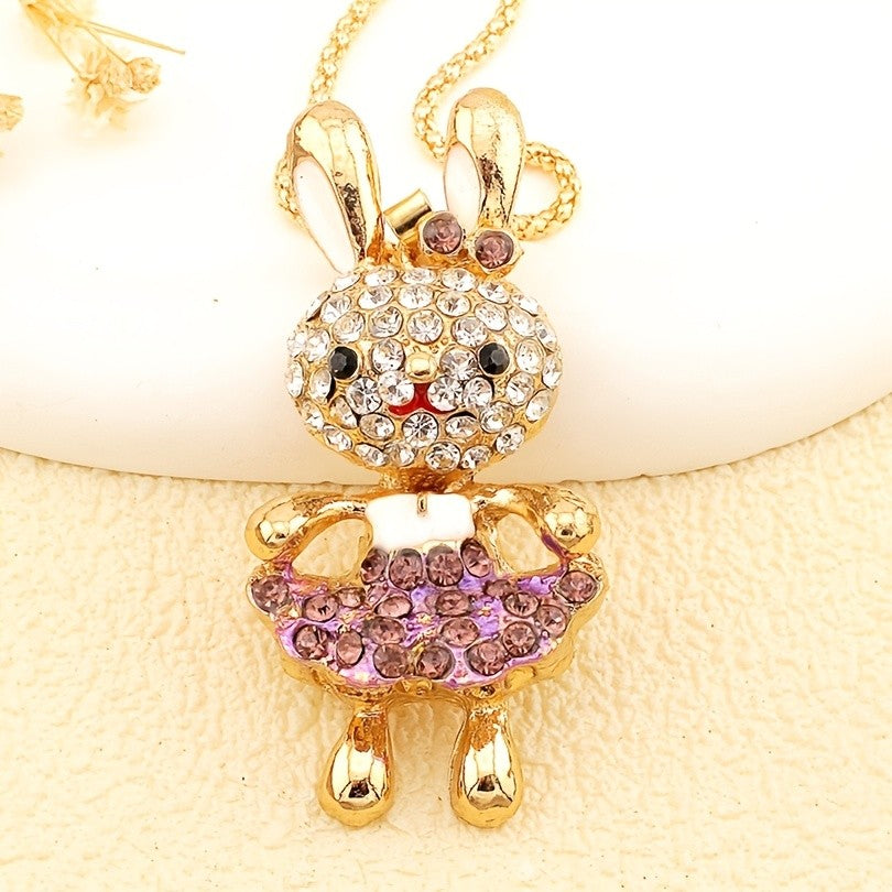 Coquette Crystal Bunny Necklace