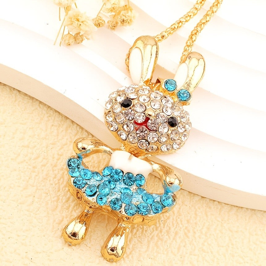 Coquette Crystal Bunny Necklace