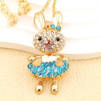 Coquette Crystal Bunny Necklace