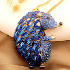 Whimsical Rainbow Hedgehog Pendant Necklace
