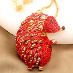 Whimsical Rainbow Hedgehog Pendant Necklace