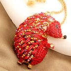 Whimsical Rainbow Hedgehog Pendant Necklace