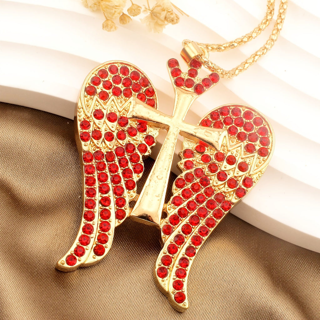 Elegant Angel Wing Cross Necklace