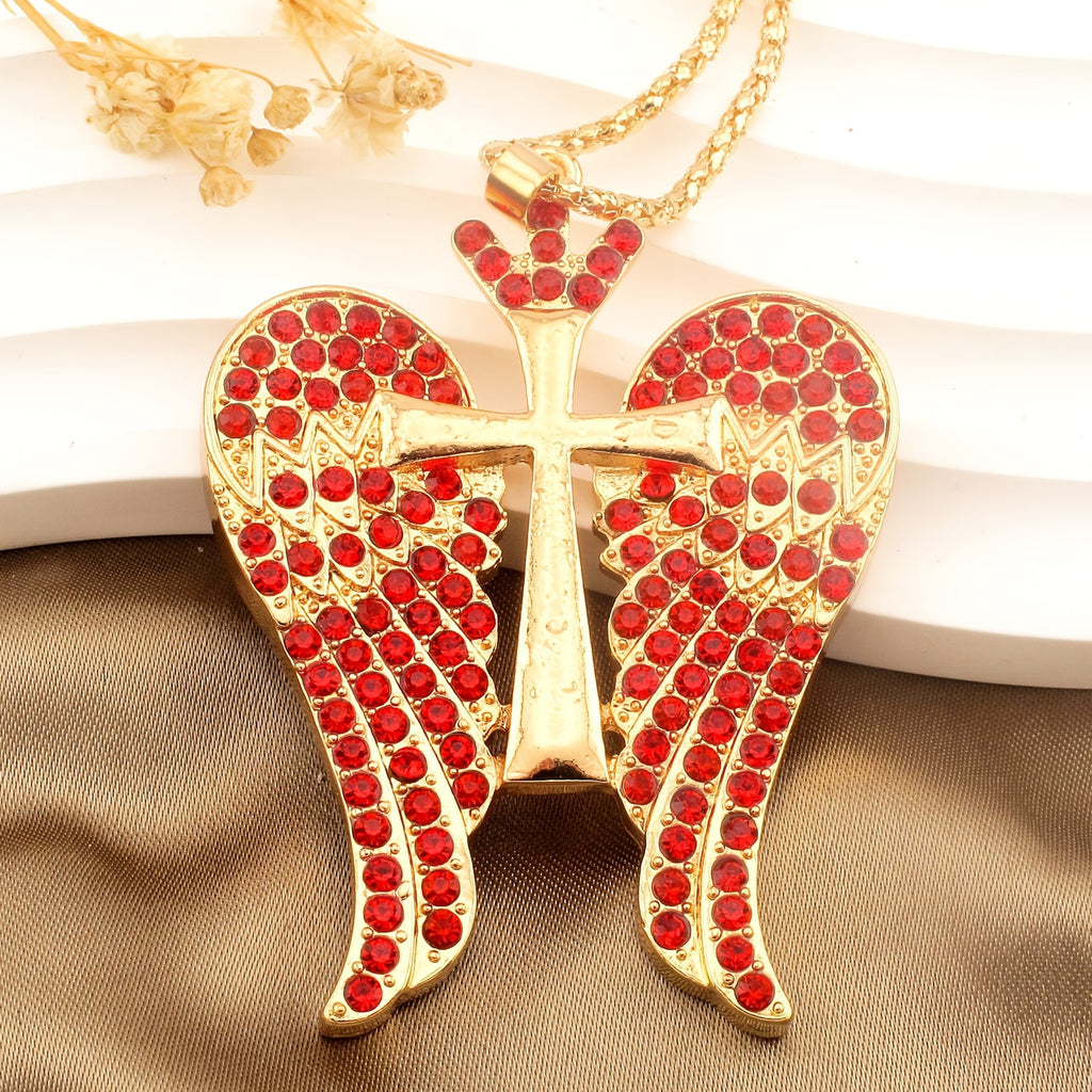 Elegant Angel Wing Cross Necklace