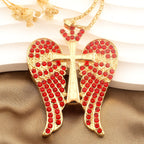 Elegant Angel Wing Cross Necklace