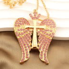 Elegant Angel Wing Cross Necklace