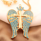 Elegant Angel Wing Cross Necklace