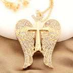 Elegant Angel Wing Cross Necklace
