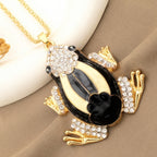 Whimsical Frog Glass Pendant Necklace