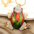 Whimsical Frog Glass Pendant Necklace