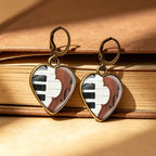 Vintage Piano Heart Drop Earrings
