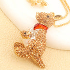 Whimsical Blue Kangaroo Pendant Necklace