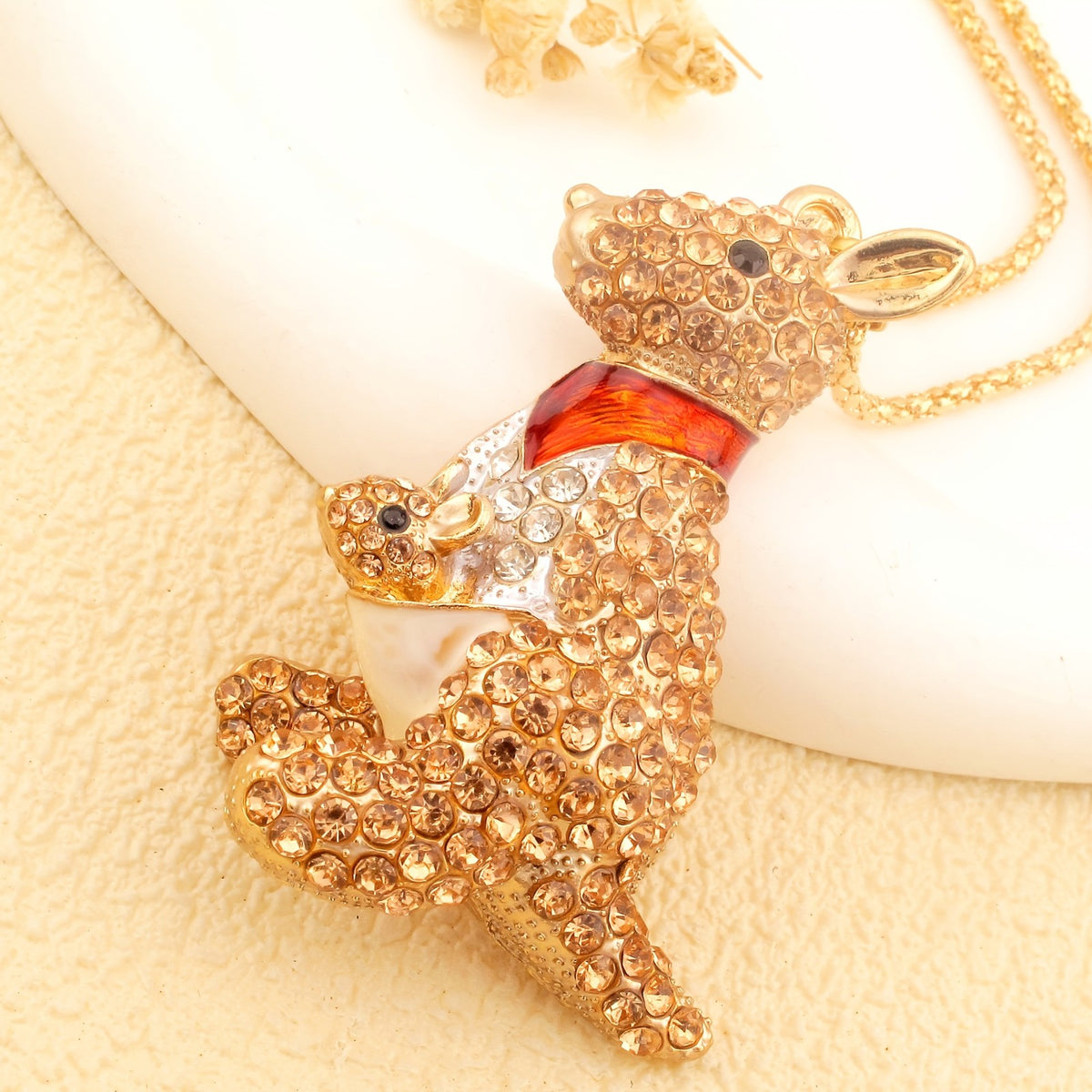 Whimsical Blue Kangaroo Pendant Necklace
