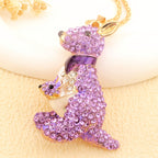 Whimsical Blue Kangaroo Pendant Necklace